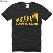 Camisetas estampadas de Born To Climb Evolut para hombre, camisa de manga corta de algodón con cuello redondo, estilo de verano, novedad, camiseta de Fitness 2024 - compra barato