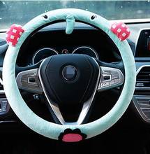 Hot Cartoon Cute Steering Wheel Covers Short Plush Steering Wheel Cover Car Accessories For Girls Steering Wheel 2024 - buy cheap