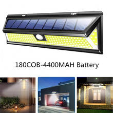Lâmpada solar led de 180/118/90 pol. para exteriores com sensor de movimento pir, à prova d'água, sem fio, para quintal, jardim, iluminação de rua 2024 - compre barato