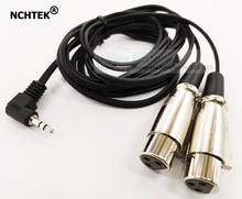 NCHTEK Microphone Dual XLR 3Pin Female to Right Angled 90 Degree 3.5MM TRS Splitter Extension Cable 1.8M/Free Shipping/1PCS 2024 - buy cheap