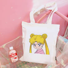 Japanese Sailor Moon Large Casual Shoulder Bags Harajuku shopping bag Simple Handbag College Wind Ulzzang Women Bag Cartoon Bags 2024 - buy cheap