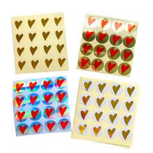 160pcs/Lot Round Bronzing Heart  gift seal label Adhesive Kraft Seal Sticker for Baking Stickers Funny DIY work 2024 - buy cheap
