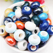 10 Pcs Wholesale Lot Bulk 5mm Big Round Hole Ceramic European Beads Charms Fit Pandora Bracelet Bangle for Jewelry Making Kit 2024 - buy cheap