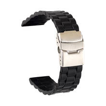 Pulseira de silicone para relógio, pulseira de borracha 24mm 22mm 20mm para relógio de alta qualidade, pulseira esportiva de reposição 2024 - compre barato