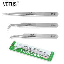 VETUS IPCS White ST 10-ST 17 Mink Eyelash Extension Tweezers Stainless Steel Antistatic Direct And Bend False eyelash tweezer 2024 - buy cheap