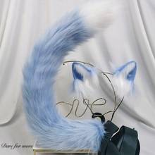 Lolita-Conjunto de orejas de gato y Lobo negro, Set de aro personalizado, diadema para el pelo de COSPLAY, cola de bestia, orejas de Lobo, LOL 2024 - compra barato