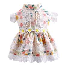 Vestido de verão floral para cachorros, vestido de princesa para cães, saia de verão, vestido de casamento para cachorro, roupas york 2024 - compre barato