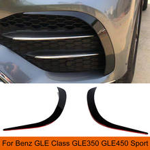 Carbon Look / Glossy Black Front Bumper Splitters Canards for Mercedes-Benz GLE Class Sport GLE350 450 2019 Fog Lamp Vents Fins 2024 - buy cheap