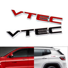 Emblem VTEC Refit Emblem Side Tail Body Badge Sticker for Honda Civic Accord Odyssey Spirior CRV Zinc Car Rear Trunk Sticker 2024 - buy cheap