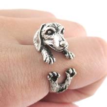 Fashion Ring Realistic Dachshund Dog Puppy Animal  Ring For Women Girl Gift 2024 - compre barato