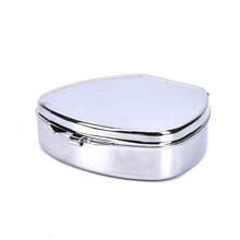 Портативный небольшой металлический круглый прямоугольные серебряные Планшет контейнер, коробка для таблеток Медицина Чехол металлический держатель Медицина 3 вида стилей 2024 - купить недорого