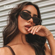 SO & EI-gafas de sol rectangulares para mujer, lentes transparentes de Color caramelo, a la moda, Vintage, UV400 2024 - compra barato