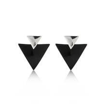 Korean version of the temperament simple black double triangle retro earrings European and American fashion 2019 trendy earrings 2024 - buy cheap