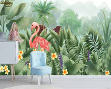 beibehang Custom 3d wallpaper mural medieval hand-painted tropical rainforest flowers and birds background wall papel de parede 2024 - buy cheap