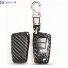 jingyuqin 2/3 Button Remote Carbon Silicone Car Key Case For Toyota Auris Corolla Avensis Verso Yaris Aygo Scion TC IM 2015 2016 2024 - buy cheap