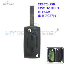 Remtekey CE0523 Flip remote key for Citroen Peugeot 2 button 433mhz HU83 PCF7941 electronic circuit board 2024 - buy cheap