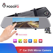 Podofo 7" Car DVR Mirror Camera Full HD 1080P Video Recorder Dual Lens Registrar Rear view dvrs Dash cam Auto Parking Assistance 2024 - buy cheap