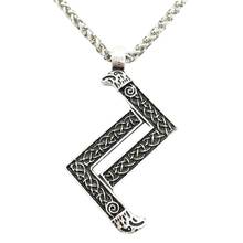 Norse Odin Raven Head Viking Rune JERA Runic Amulet Mens Pendants Necklaces Talisman Jewelry 2024 - buy cheap