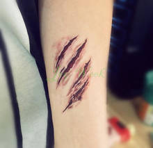 Impermeable etiqueta engomada del tatuaje temporal 3D incisiva herida Ciempiés de halloween tatuaje pegatinas flash tatuaje falso tatuajes para hombres Mujer 2024 - compra barato