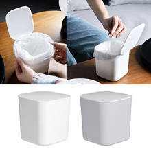 Cubo de basura de plástico de 4 litros con tapa para baño, cocina y oficina, 11,5x12,5x12cm 2024 - compra barato