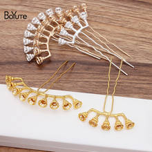 BoYuTe Wholesale (10 Pieces/Lot) Metal Alloy Flower Hairpin Base Vintage Diy Bridal Wedding Hair Jewelry Accessories 2024 - buy cheap