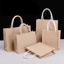 Female Handbag Multipurpose Solid Single-Shoulder Bag Sundries Holders Storage Bag Beige Jute Tote Bag 2024 - buy cheap