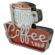 Coffee Vintage Funny Metal Tin Sign Retro Cafe Bar Home Decor Metal Plaque LED Light Box Bar Pub Poster 2024 - buy cheap