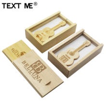 TEXT ME деревянная гитара USB + коробка логотип на заказ флэш-накопитель 4 ГБ 8 ГБ 16 ГБ 32 ГБ Флешка USB 2,0 Usb флешка 2024 - купить недорого