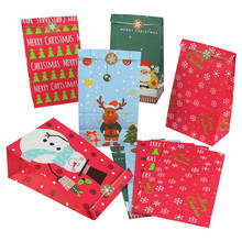 10pcs Snowman Christmas Paper Gift Bag Cartoon Santa Claus Deer Merry Christmas Bag Christmas Decor Candy Chocolate Cookies Bag 2024 - buy cheap