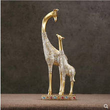 European creative giraffe crafts, home office restaurant bar decoration gifts, animal statue decoration 2024 - buy cheap