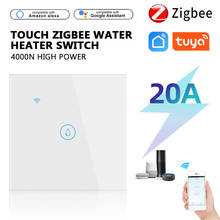 Interruptor inteligente con WiFi para calentador de agua, dispositivo de pared táctil con temporizador, Control remoto por voz, funciona con Alexa y Google Home, Tuya, Smart Life 2024 - compra barato