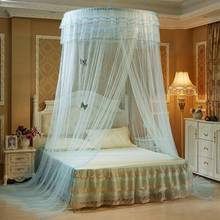 Hanging Round Dome Mosquito Net Luxury Princess Pastoral Lace Bed Canopy Crib Luminous Butterfly Mosquito Net 2024 - buy cheap