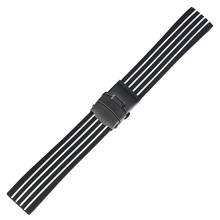 Silicone Watch Strap Folding Clasp Safety White Waterproof horloge bandjes 18mm 20mm 22mm 24mm Wristwatch Black Friday Deals 2024 - buy cheap