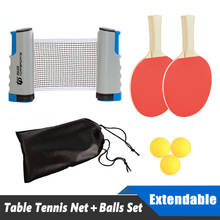 Conjunto de bolas de ping-pong portátil, rede para tênis de mesa e poste com mini postes extensíveis, acessórios de treinamento 2024 - compre barato