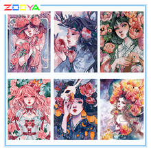 Full Square/Round Drill 5D Diy Diamond Painting Girl 3D Diamond Embroidery Portrait Mosaic Flower Home Decor Holiday Gift Bh025 2024 - buy cheap