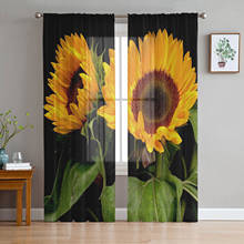 Sunflower Field Board Tulle Window Curtain for Living Room Modern Sheer Curtain for Bedroom Kitchen Drapes Custom 2024 - buy cheap
