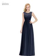 Elegante renda chiffon mãe da noiva vestidos de longo uma linha sem mangas zíper voltar vestidos de festa de casamento vestido de madrinha 2024 - compre barato