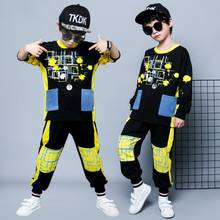 Crianças meninos conjuntos de roupas ternos esportivos primavera outono crianças fatos de treino adolescentes meninos hip hop trajes de dança 6 8 10 12 14 anos 2024 - compre barato