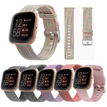 Banda de lona para fitbit versa 2 pulseira inteligente correa pulseira de tecido de náilon pulseira esporte substituição cinta para fitbit versa/versa lite 2024 - compre barato