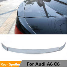 Rear Trunk Boot Spoiler Wing Lip For Audi A6 C6 Sedan 2005 - 2011 Car Spoiler PU Unpainted Grey 3PCS/SET 2024 - buy cheap