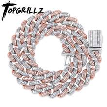 TOPGRILLZ-Cadena de eslabones cubanos para hombre, collar de circonita, estilo Hip Hop, Rock, Miami, 14mm, 16-30 pulgadas 2024 - compra barato