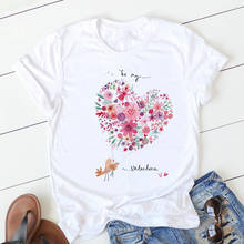 Women T Shirts Love Heart Printed Korean Fashion Graphic Summer Tops Woman O Neck Female Clothes Tees Shirts for Girls 2024 - buy cheap