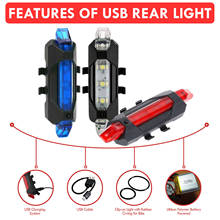 USB Rechargeable LED Mountain Bike Cycling Taillight Rear Bicycle Light Riding Warning Safety  Signal Lamp Taillamp White Red 2024 - buy cheap
