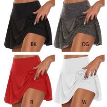 Women Athletic Tennis Golf Sports Trousers Skirt 2-In-1 Stretchy Running Leggings Skorts Solid Color Active Shorts S-5XL 2024 - buy cheap