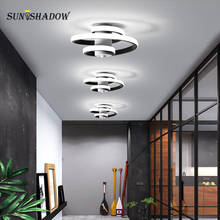 Lustre de led branco e preto, móveis para iluminação interna, 18w, moderno, para sala de estar, quarto, sala de jantar, corredor 2024 - compre barato