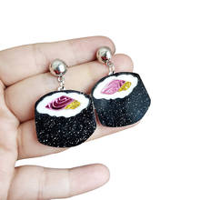 Cute Sushi Food Shape Acrylic Studs Earrings Funny Drop Dangle Earrings Jewelry 2024 - buy cheap