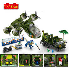 Military series Animal World Jurassic Dinosaur World Park Dinosaur Transporter Building Blocks Bricks Creative toys Gifts 2024 - buy cheap