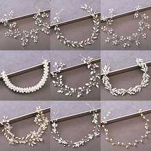 Pearl Rhinestone Women Headband Wedding Hair Accessories For Women Bride Tiara Headband Hair Jewelry Silver Color Hairband 2024 - buy cheap