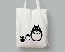 Totoro Tote Bag funny cute graphic harajuku japanese kawaii funny women fashion Canvas bag shopping bags Travel bag with zipper 2024 - buy cheap