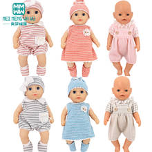 Roupas para bonecas fit de 43-45cm, acessórios de boneca recém-nascida, roupas de engatinhar, chapéus 2024 - compre barato